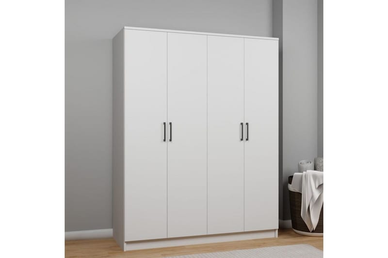 Olera Garderobe 140x180 cm - Hvit - Oppbevaring - Garderober & garderobesystem - Garderobeskap