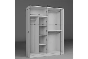 Olera Garderobe 140x180 cm - Hvit - Oppbevaring - Garderober & garderobesystem - Garderobeskap