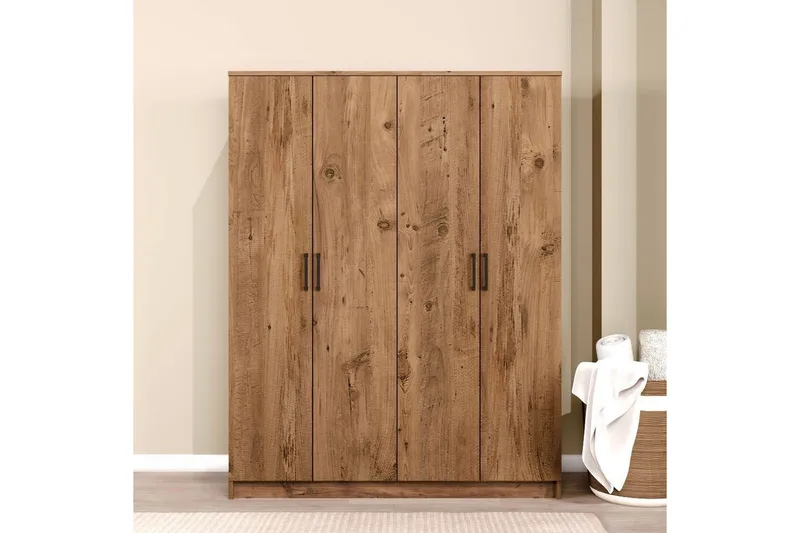 Olera Garderobe 140x180 cm - Natur - Oppbevaring - Garderober & garderobesystem