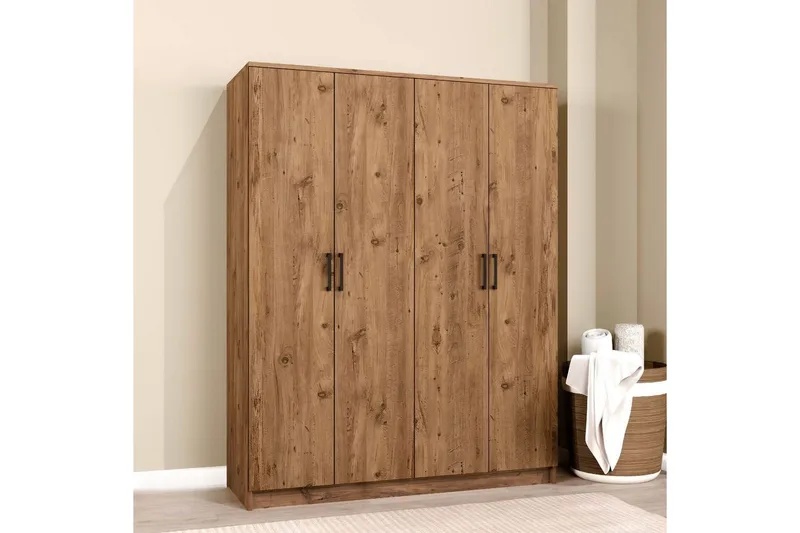 Olera Garderobe 140x180 cm - Natur - Oppbevaring - Garderober & garderobesystem
