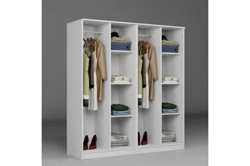 Olera Garderobe 160x180 cm - Hvit - Oppbevaring - Garderober & garderobesystem - Garderobeskap