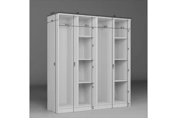 Olera Garderobe 160x180 cm - Hvit - Oppbevaring - Garderober & garderobesystem - Garderobeskap