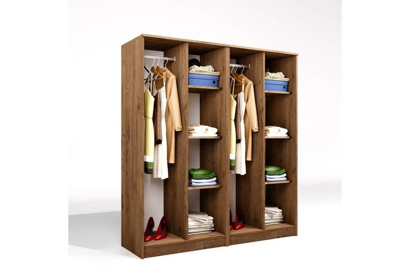 Olera Garderobe 160x180 cm - Natur - Oppbevaring - Garderober & garderobesystem - Garderobeskap