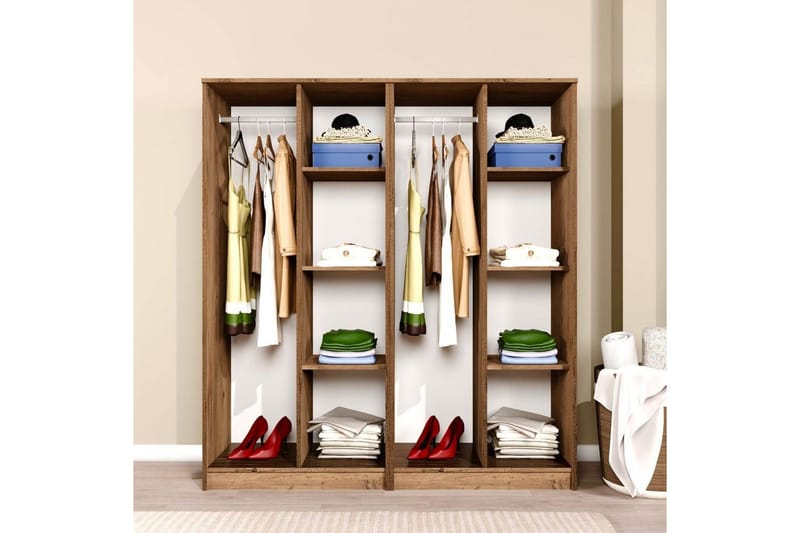 Olera Garderobe 160x180 cm - Natur - Oppbevaring - Garderober & garderobesystem - Garderobeskap