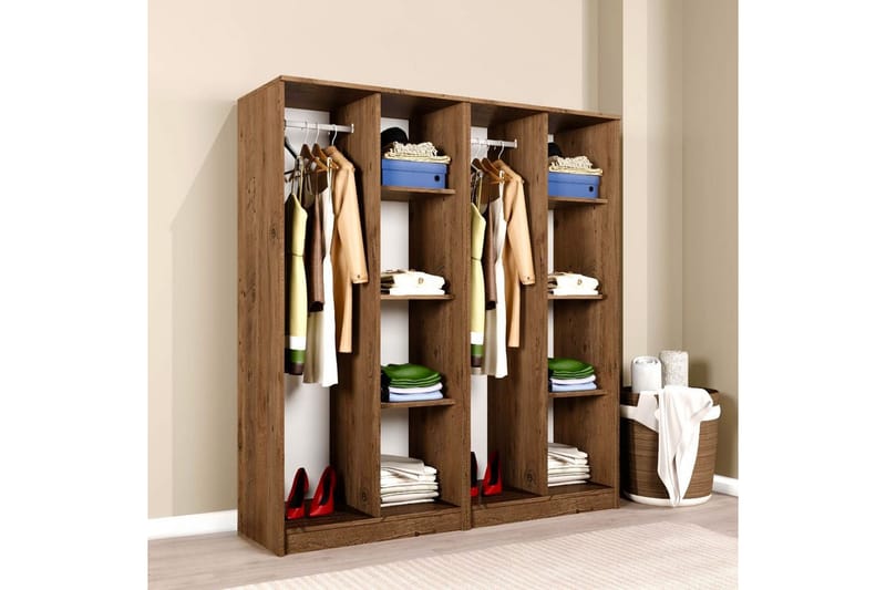 Olera Garderobe 160x180 cm - Natur - Oppbevaring - Garderober & garderobesystem