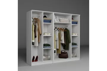 Olera Garderobe 200x180 cm - Hvit - Oppbevaring - Garderober & garderobesystem