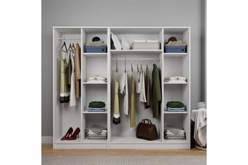 Olera Garderobe 200x180 cm - Hvit - Oppbevaring - Garderober & garderobesystem