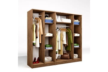 Olera Garderobe 200x180 cm - Natur - Oppbevaring - Garderober & garderobesystem