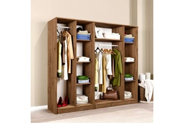 Olera Garderobe 200x180 cm - Natur - Oppbevaring - Garderober & garderobesystem