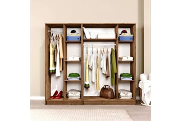 Olera Garderobe 200x180 cm - Natur - Oppbevaring - Garderober & garderobesystem