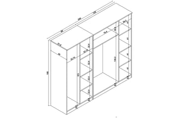 Olera Garderobe 200x180 cm - Natur - Oppbevaring - Garderober & garderobesystem