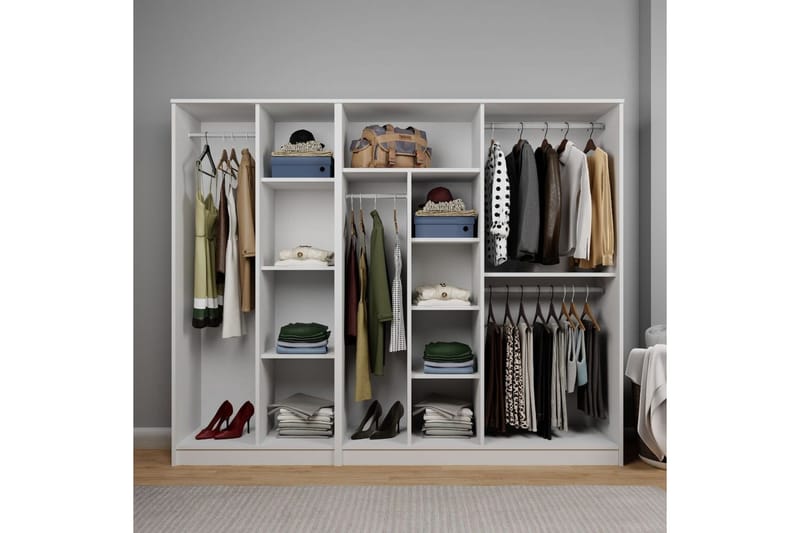 Olera Garderobe 220x180 cm - Hvit - Oppbevaring - Garderober & garderobesystem