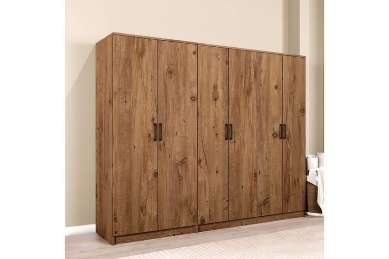 Olera Garderobe 220x180 cm - Natur - Oppbevaring - Garderober & garderobesystem