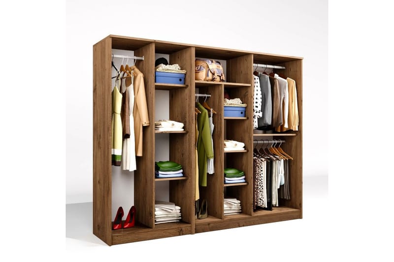 Olera Garderobe 220x180 cm - Natur - Oppbevaring - Garderober & garderobesystem
