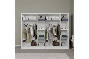 Olera Garderobe 240x180 cm - Hvit - Oppbevaring - Garderober & garderobesystem