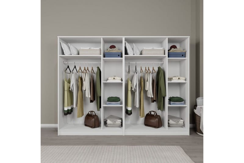 Olera Garderobe 240x180 cm - Hvit - Oppbevaring - Garderober & garderobesystem