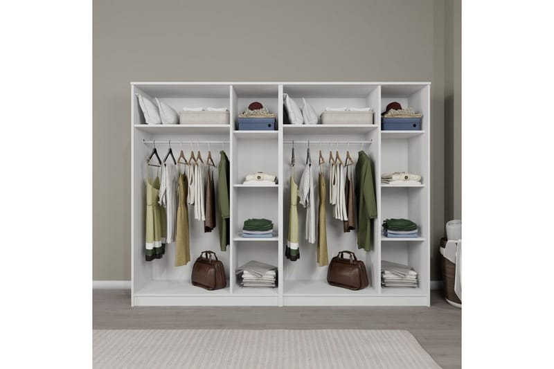 Olera Garderobe 240x180 cm - Hvit - Oppbevaring - Garderober & garderobesystem