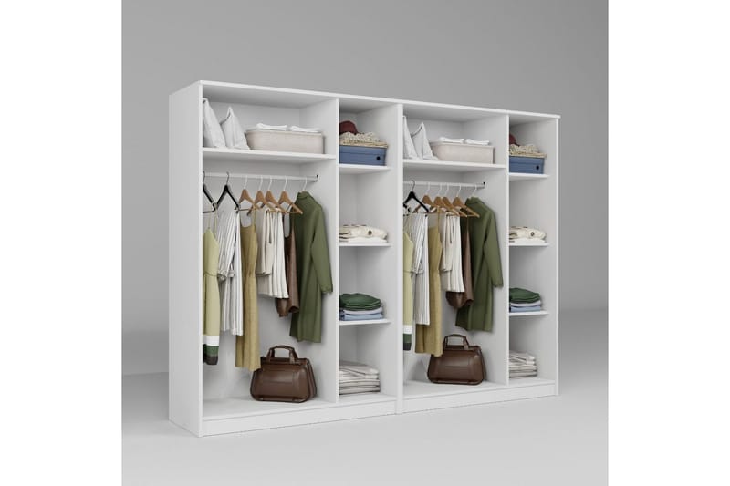 Olera Garderobe 240x180 cm - Hvit - Oppbevaring - Garderober & garderobesystem