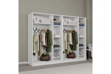 Olera Garderobe 240x180 cm - Hvit - Oppbevaring - Garderober & garderobesystem