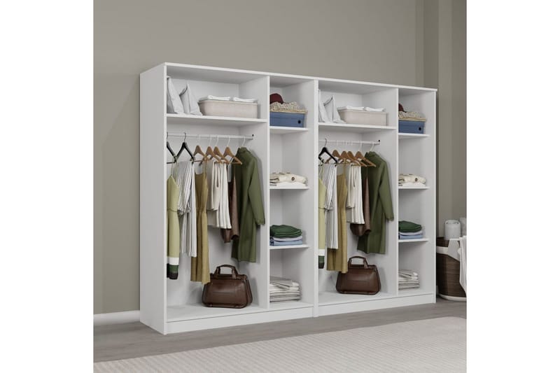 Olera Garderobe 240x180 cm - Hvit - Oppbevaring - Garderober & garderobesystem