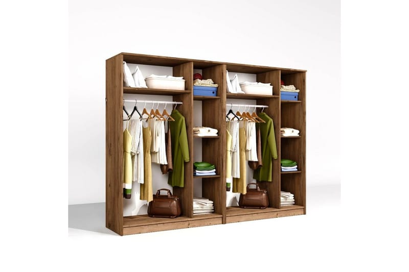Olera Garderobe 240x180 cm - Natur - Oppbevaring - Garderober & garderobesystem