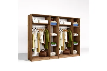 Olera Garderobe 240x180 cm - Natur - Oppbevaring - Garderober & garderobesystem