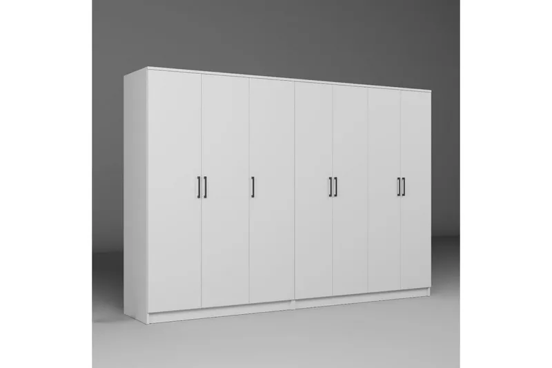 Olera Garderobe 280x180 cm - Hvit - Oppbevaring - Garderober & garderobesystem
