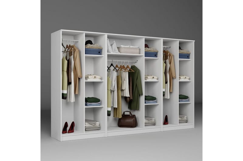 Olera Garderobe 280x180 cm - Hvit - Oppbevaring - Garderober & garderobesystem - Garderobeskap