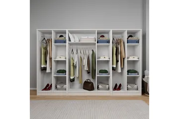 Olera Garderobe 280x180 cm - Hvit - Oppbevaring - Garderober & garderobesystem - Garderobeskap