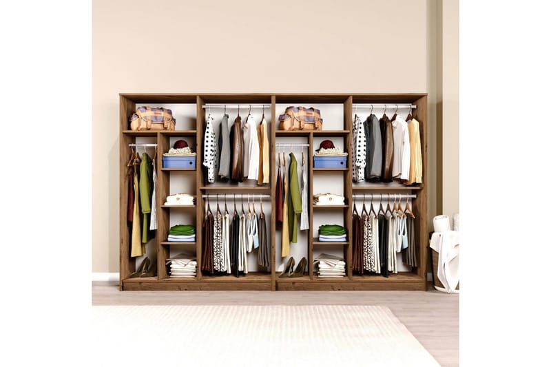 Olera Garderobe 280x180 cm - Natur - Oppbevaring - Garderober & garderobesystem