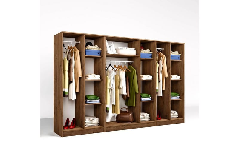Olera Garderobe 280x180 cm - Natur - Oppbevaring - Garderober & garderobesystem - Garderobeskap