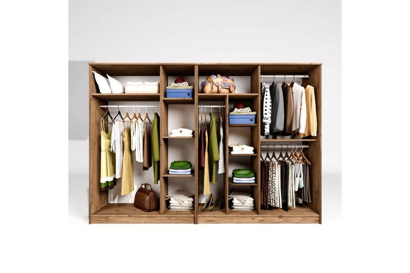Olera Garderobe 280x180 cm - Natur - Oppbevaring - Garderober & garderobesystem