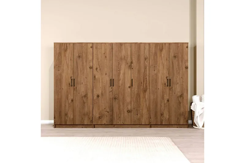 Olera Garderobe 280x180 cm - Natur - Oppbevaring - Garderober & garderobesystem