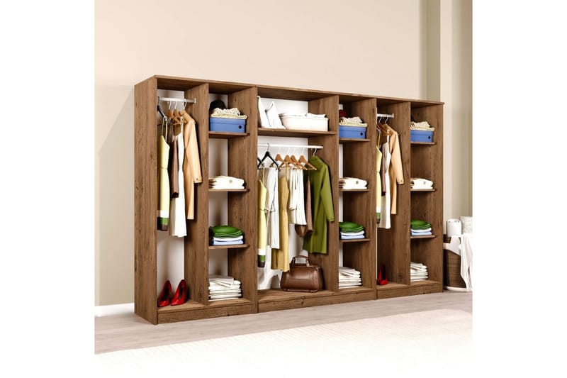Olera Garderobe 280x180 cm - Natur - Oppbevaring - Garderober & garderobesystem