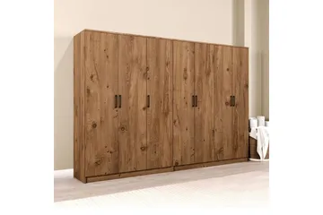 Olera Garderobe 280x180 cm - Natur - Oppbevaring - Garderober & garderobesystem