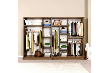 Olera Garderobe 280x180 cm - Natur - Oppbevaring - Garderober & garderobesystem