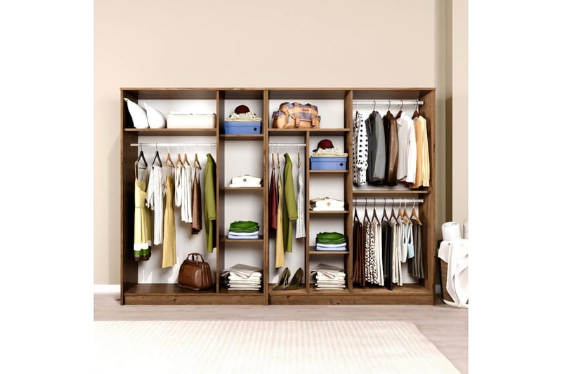 Olera Garderobe 280x180 cm - Natur - Oppbevaring - Garderober & garderobesystem