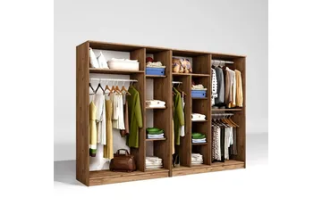 Olera Garderobe 280x180 cm - Natur - Oppbevaring - Garderober & garderobesystem