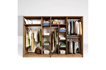 Olera Garderobe 280x180 cm - Natur - Oppbevaring - Garderober & garderobesystem
