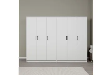 Olera Garderobeskap 240 cm i Malt Tre - Hvit - Oppbevaring - Garderober & garderobesystem