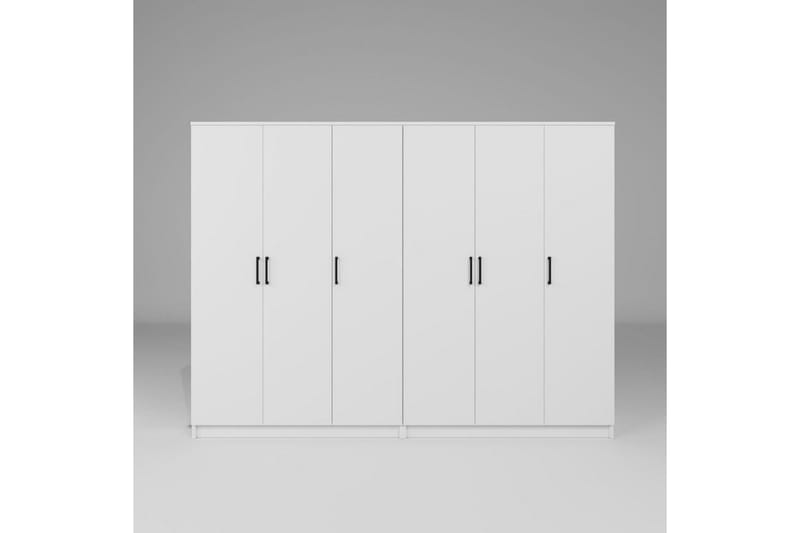 Olera Garderobeskap 240 cm i Malt Tre - Hvit - Oppbevaring - Garderober & garderobesystem