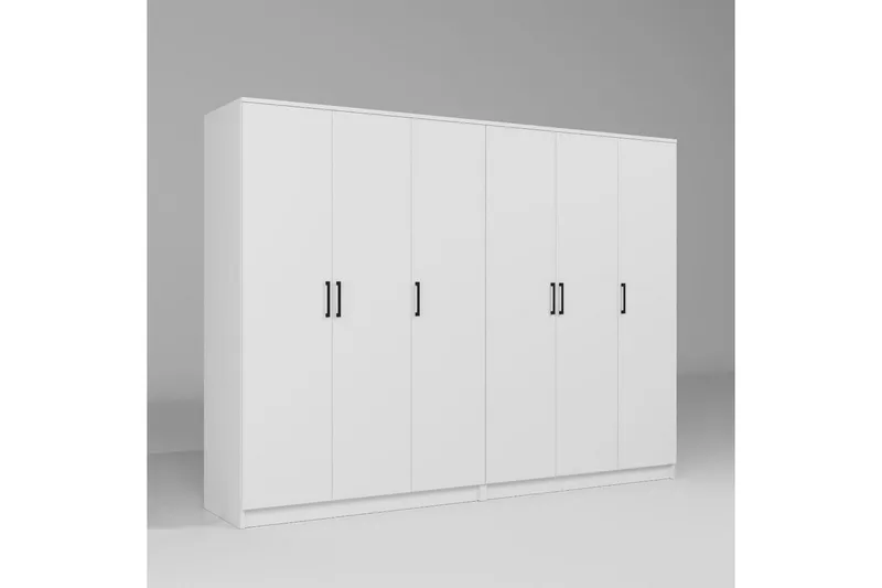 Olera Garderobeskap 240 cm i Malt Tre - Hvit - Oppbevaring - Garderober & garderobesystem