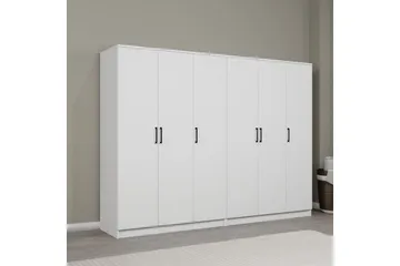 Olera Garderobeskap 240 cm i Malt Tre - Hvit - Oppbevaring - Garderober & garderobesystem