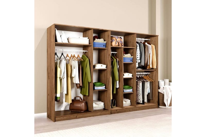 Olera Garderobeskap 280 cm i Lyst Tre - Brun - Oppbevaring - Garderober & garderobesystem