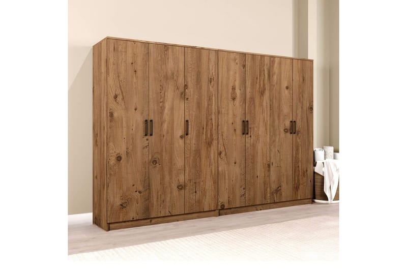 Olera Garderobeskap 280 cm i Lyst Tre - Brun - Oppbevaring - Garderober & garderobesystem