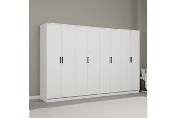 Olera Garderobeskap 280 cm i Malt Tre - Hvit - Oppbevaring - Garderober & garderobesystem