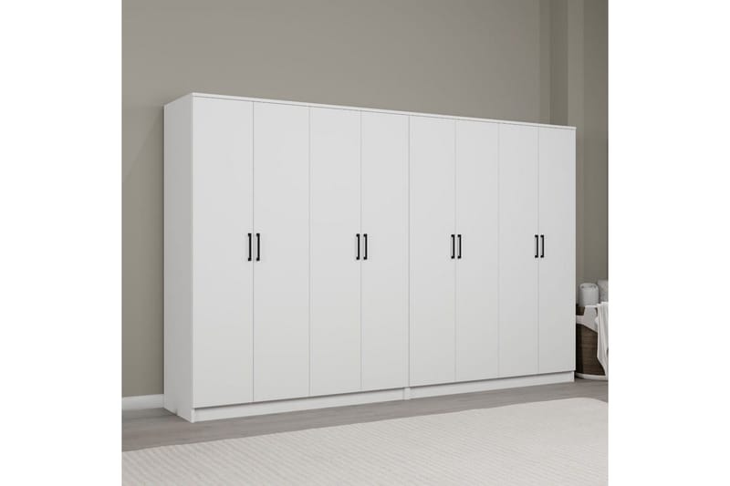Olera Garderobeskap 280 cm i Malt Tre - Hvit - Oppbevaring - Garderober & garderobesystem
