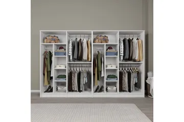 Olera Garderobeskap 280 cm i Malt Tre - Hvit - Oppbevaring - Garderober & garderobesystem