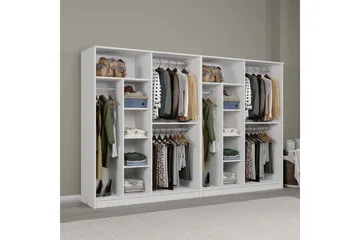 Olera Garderobeskap 280 cm i Malt Tre - Hvit - Oppbevaring - Garderober & garderobesystem