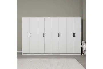 Olera Garderobeskap 280 cm i Malt Tre - Hvit - Oppbevaring - Garderober & garderobesystem